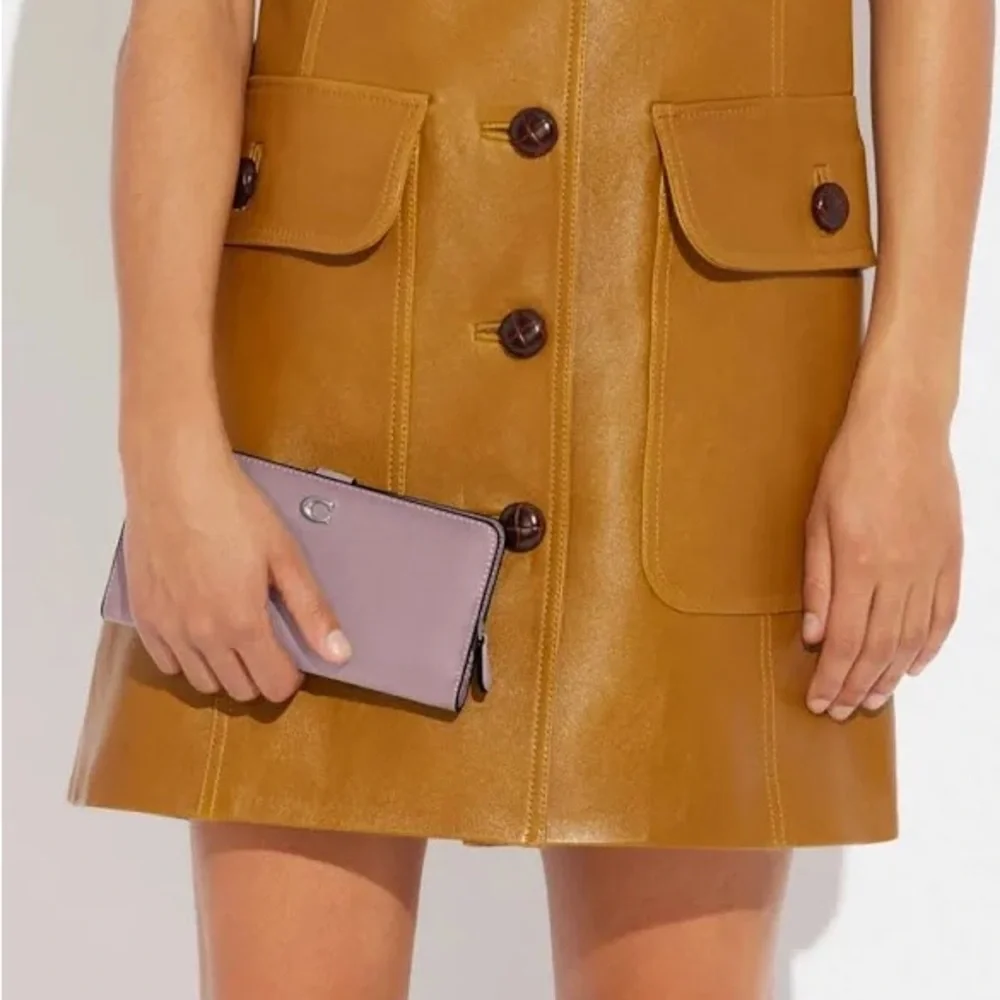 Coach Faded Purple Smooth Leather Skinny Wallet - Picture 3 of 3